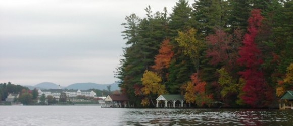 Colorful Bike Ride along Lake George